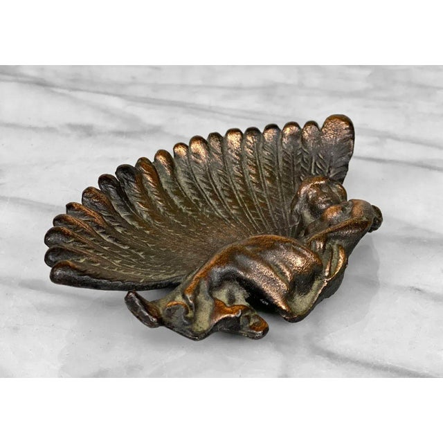 Early 20th Century Vintage Art Deco Flapper Nude Figural Women Vanity Dish Catchall Dresser Tray For Sale - Image 5 of 8