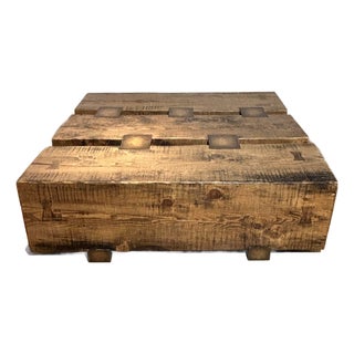 Vintage Custom Mini London 3-Timber Coffee Table For Sale