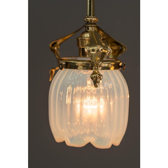 Jugendstil Chandelier with Opaline Glass Shades, Vienna, Austria, 1910 For Sale - Image 17 of 18