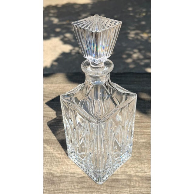 Late 20th Century Crystal Clear Industries Monarch Crystal Square Decanter Stopper For Sale - Image 9 of 12