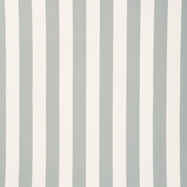 Sample - Schumacher Cabana Stripe Indoor & Outdoor Fabric in Grey For Sale