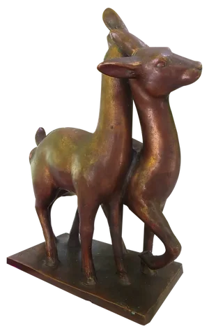 Art Deco Deer Figurine in Ceramic and Copper, 1920
