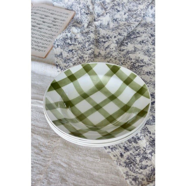 Green Nappe Green Earthenware Soup Plates from Moulin Des Loups, 1980s, Set of 4 For Sale - Image 8 of 8