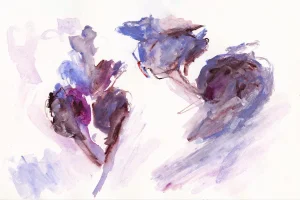 "Blush" Abstract Painting in Violet - 60" X 40"