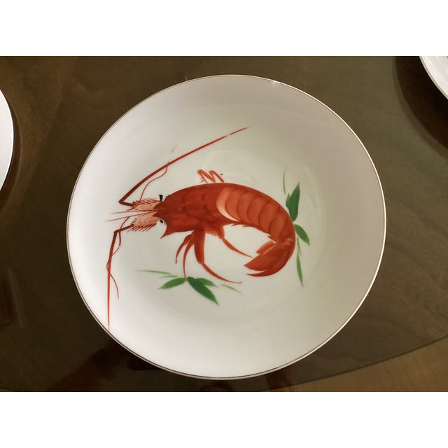 Contemporary Dinner Plates With Lobster Design in the Style of Plates Made in Japan - Set of 8 For Sale - Image 9 of 15