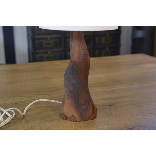 1960s Brutalist Walnut Table Lamp, 1960s For Sale - Image 5 of 6