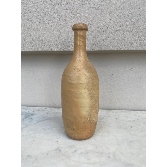 French pottery cider bottle from Normandy, end of 19th Century.