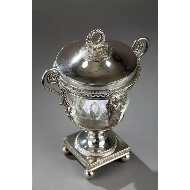 Early 19th Century Silver and Crystal Candy Dish For Sale - Image 6 of 8