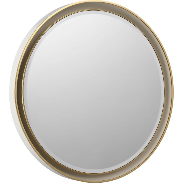 Tricia 30" Illuminated Round Mirror in Matte White and Gild Designer: Thomas O'Brien Finish: Matte White and Gild Height:...