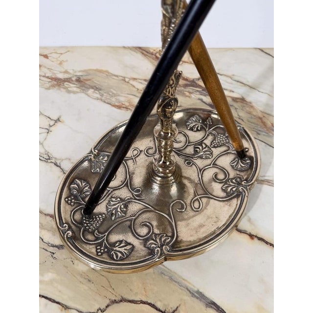 Art Nouveau Style Brass Umbrella and Walking Stick Stand with Intertwined Snakes, 1970s For Sale - Image 17 of 18