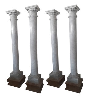 Polished Carrara Marble Column by Achille Grassi For Sale