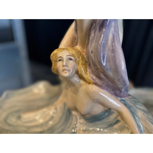 Italian Art Nouveau Glazed Ceramic Centerpiece, 1900 For Sale - Image 3 of 18