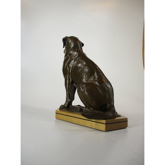 Dan Ostermiller, Bronze Dog, Lab, Labrador Sitting Statue, Wooden Bace Artist Signed: 1995, 2/20 For Sale - Image 17 of 18