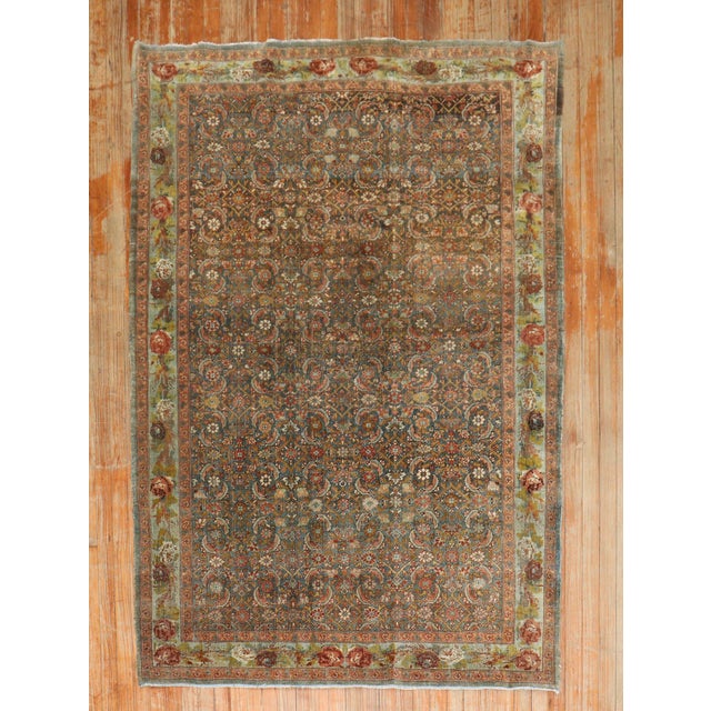 Brown Antique Persian Bidjar Accent Rug - 4'10" x 6'9" For Sale - Image 8 of 12