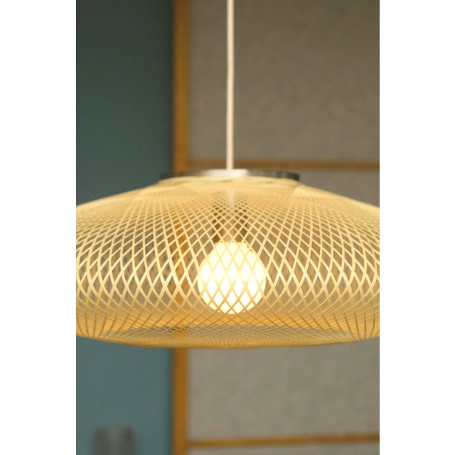 Metal Large Ufo Hazy Yellow Flat Fiber Pattern Lamp by Atelier Robotiq For Sale - Image 7 of 8