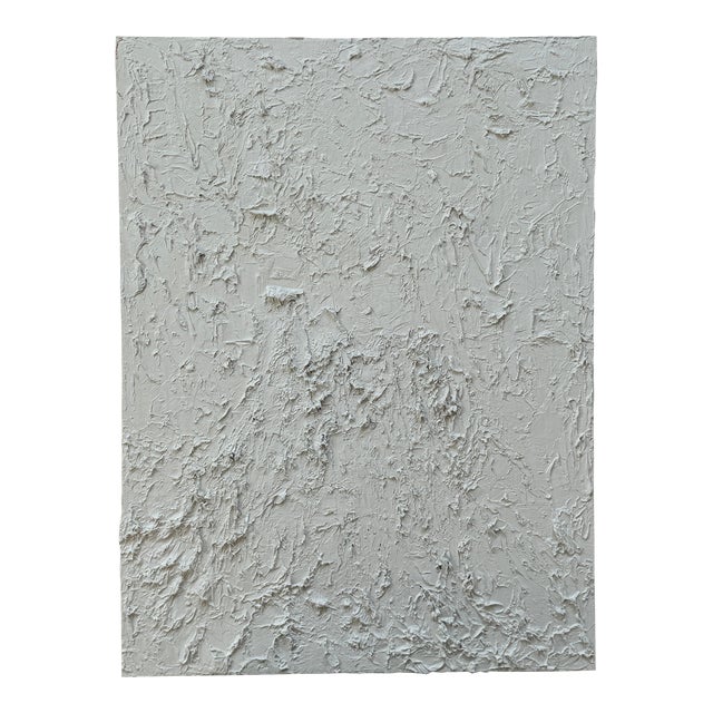 1990's Vintage Monochromatic Textural Painting For Sale