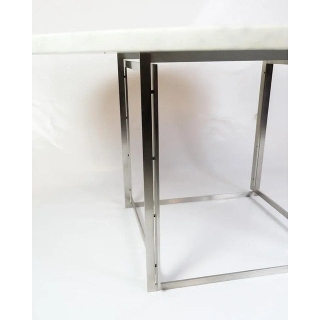 Fritz Hansen Model PK54 Round Dining Table in Rolled White Marble by Poul Kjærholm, 1963 For Sale - Image 4 of 13