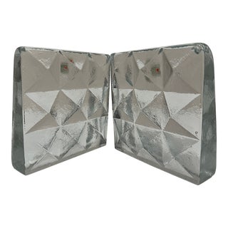 Vintage 1960s Blenko Glass Block Bookends - a Pair For Sale