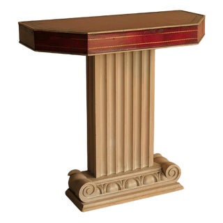 Neoclassical Console Table with Leather For Sale