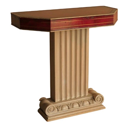 Neoclassical Console Table with Leather For Sale
