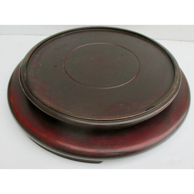 1920s Massive Mahagoney Fish Bowl Stand 14.75" Diameter For Sale - Image 5 of 9