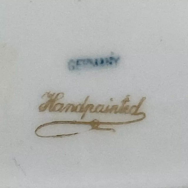 18th Century Rs Prussia Tillowitz Oval Relish Dish with Hand Painted Flowers For Sale - Image 4 of 5