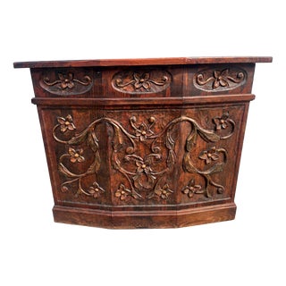 Antique Counter in Carved Wood, 1890s For Sale