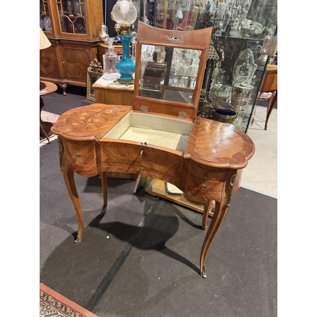 Louis XVI Marquetry Dressing Table, 1930s For Sale - Image 4 of 6