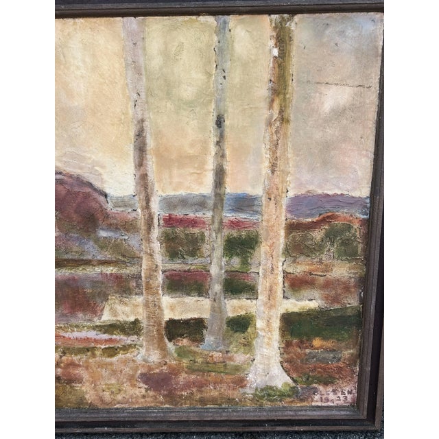 Olaf Olesen (1873-1953) American, Danish - Listed Artist Signed 1923 Landscape Mixed Media on Masonite Early work...