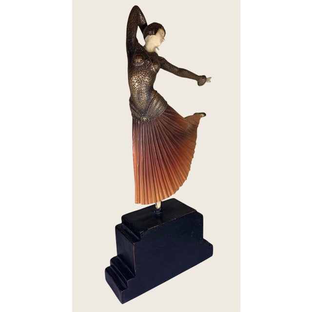 Sculpture Materials Vintage Dimitri Haralamb Chiparus Ayouta Dancer Sculpture For Sale - Image 7 of 10