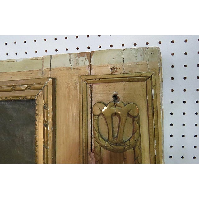 Tan Antique 18th C French Louis XVI Style Trumeau Mirror For Sale - Image 8 of 13