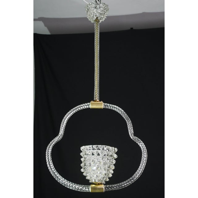 Glass 1940s Extraordinary Clear Rostrato Murano Glass Chandelier by Barovier & Toso For Sale - Image 7 of 12