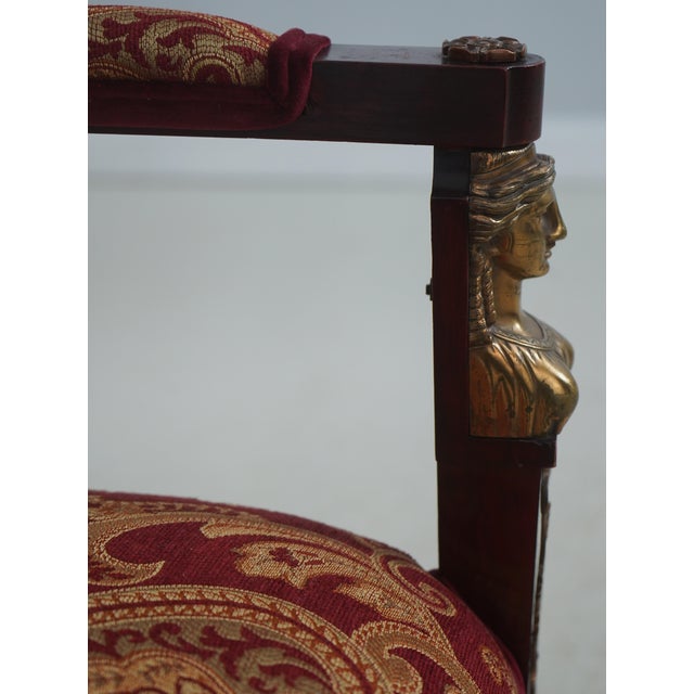 Antique 19th C. French Empire Bronze Mounted Settee Loveseat For Sale In Philadelphia - Image 6 of 18