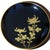 Japanese Set of Six Vintage Black Maki-E Lacquer Art Kyoto Japan Decorative Plates Hand Painted Gold Botanical Floral Patterns For Sale - Image 3 of 18
