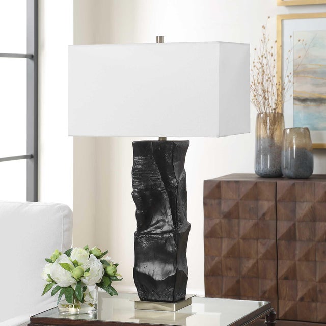 Contemporary Altaria Black Table Lamp For Sale - Image 3 of 9