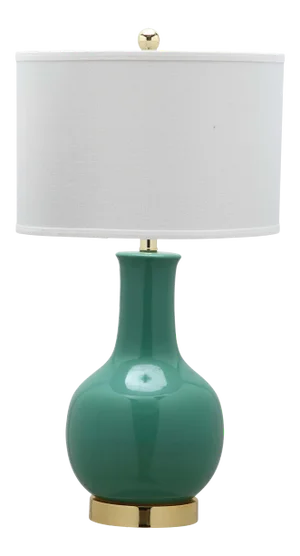 27.5-Inch H Ceramic Table Lamp - Emerald