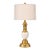 Vintage Brass & Milk Glass Table Lamp | Polished Brass Column With New 16” Drum Shade For Sale