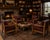 Postmodern Vintage Architectural Solid Oak Lodge Lounge Chairs With Brass Casters — Set of Four For Sale - Image 3 of 4