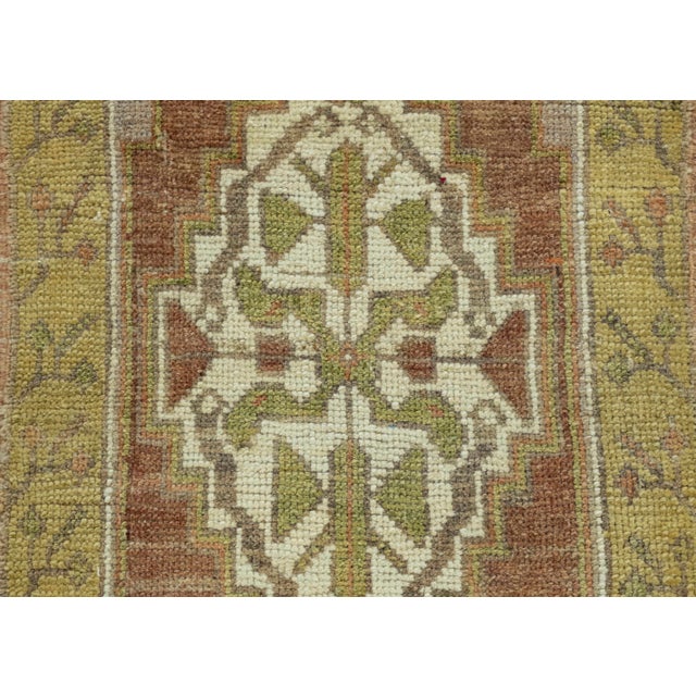 Turkish Mini Rug Oriental Hand Knotted Vintage Rug 1'7" x 3'6" #16618 For Sale - Image 4 of 8
