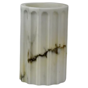 Handmade Column Vase in Satin Paonazzo Marble by Fiammetta V.