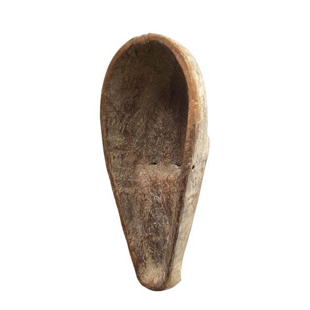 1980s Vintage African Fang Elongated Face Wooden Mask Gabon 19" H For Sale - Image 5 of 5