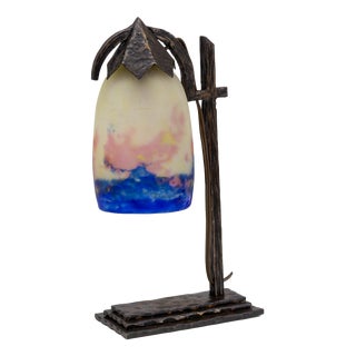 French Art Deco Table Lamp from Verrerie d'Art Degué, 1930s For Sale