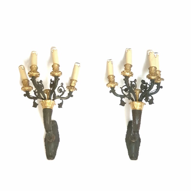 Bronze Wall Sconces, France, 1830, Set of 2 For Sale - Image 15 of 15