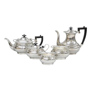 Antique William Adams Wa English Sheffield Victorian Silver Plated Tea Set - 5 Pc For Sale