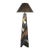 Postmodern Artmaster Studios Geometric Triangular Hand Painted Plaster Floor Lamp For Sale
