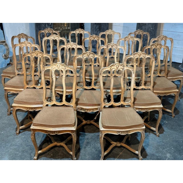 Brown French Oak Farmhouse Dining Chairs, 1900s, Set of 18 For Sale - Image 8 of 18
