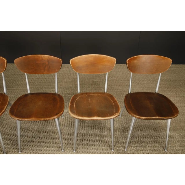 Shelby Williams Set of Six Shelby Williams 'Gazelle' Sculptural Aluminum Side Chairs, 1960s For Sale - Image 4 of 18