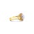 Contemporary 8MM Pearl Ring with Ruby Halo 14k Yellow Gold, Size 9 For Sale - Image 3 of 5