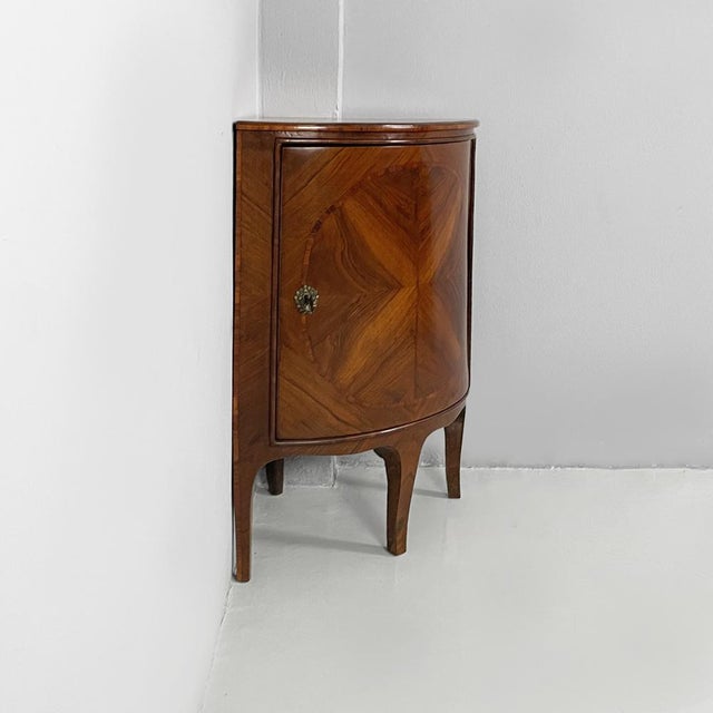Vintage English Corner Cabinet in Inlaid Wood, 1940s For Sale - Image 4 of 18