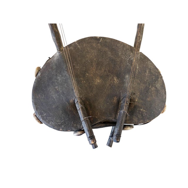 1980s Vintage Traditional African Bolon or Calabash Gourd Guitar. 17" H For Sale - Image 5 of 9